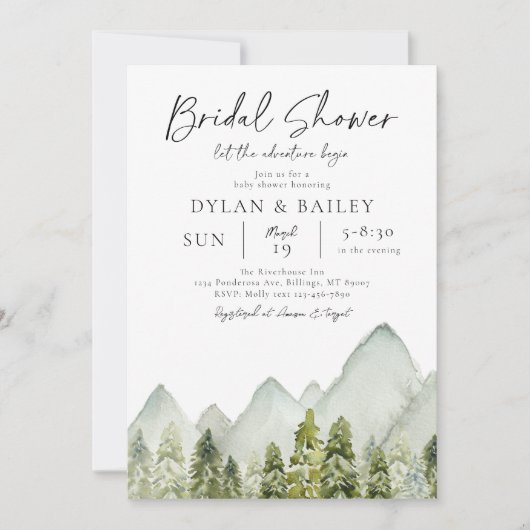 Avontuur bruids douche uitnodiging (Voorkant)