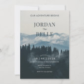 Avontuur bruiloft foto bos minimalist kaart (Voorkant)
