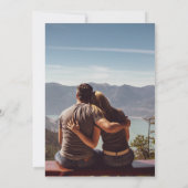 Avontuur bruiloft foto bos minimalist kaart (Achterkant)