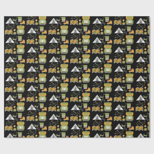 Avontuur buitenpatroon cadeaupapier (Vlak)