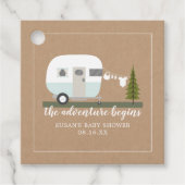 Avontuur Camper Boy Baby shower Bedankjes Labels (Voorkant)