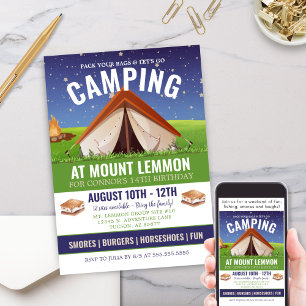 Avontuur Camping Smores Camp Out Verjaardag Kaart