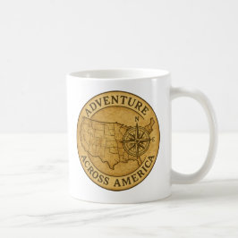 Avontuur door Amerika Vintage Kaart Kunst Koffiemok
