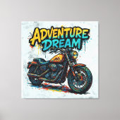 Avontuur Droomrit / Vintage Chopper Motorfiets  Canvas Afdruk (Voorkant)