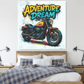 Avontuur Droomrit / Vintage Chopper Motorfiets  Canvas Afdruk (Insitu (Slaapkamer))