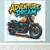 Avontuur Droomrit / Vintage Chopper Motorfiets  Canvas Afdruk (Insitu (Houten vloer))