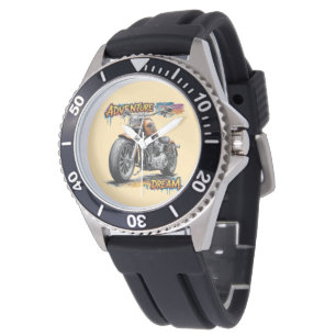Avontuur Droomrit – Vintage Chopper Motorfiets Horloge