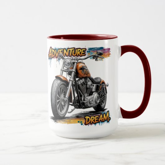 Avontuur Droomrit – Vintage Chopper Motorfiets Mok (Rechts)