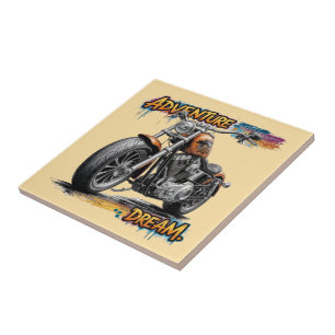 Avontuur Droomrit – Vintage Chopper Motorfiets Tegeltje
