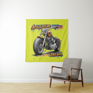 Avontuur Droomrit / Vintage Chopper Motorfiets Wandkleed