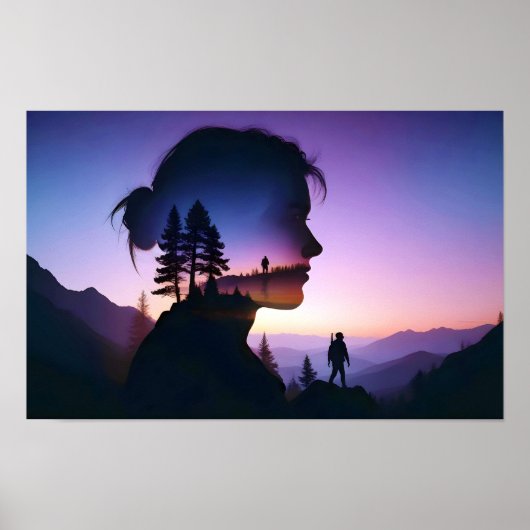 Avontuur Dubbele Blootstelling Buitenshuis Natuur  Poster (Voorkant)