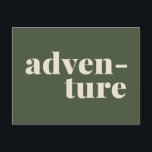 avontuur | Eenvoudig Inspirerend prijsopgave groen Briefkaart<br><div class="desc">avontuur | Eenvoudig Inspirerend Citaat Groen Briefkaart</div>