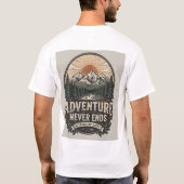 Avontuur Eindigt Nooit Berg T-Shirt (Achterkant)