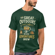 Avontuur en koffie T-shirt