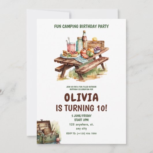 Avontuur Forest Camper Verjaardag Kaart (Voorkant)