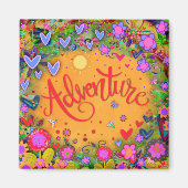 Avontuur Geel Leuk Bloemen Moderne Inspirivity Magneet (Voorkant)