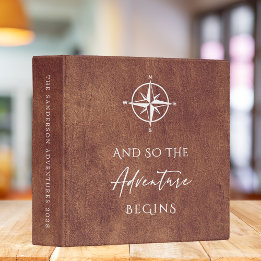 Avontuur gepersonaliseerd bruin leer 1 1/2" multomap