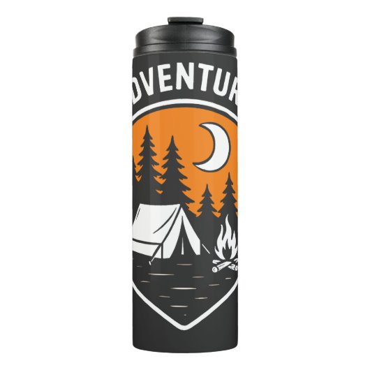 Avontuur Heren Basic T-Shirt Thermosbeker (Voorkant)