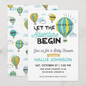 Avontuur Hete Luchtballon Douche Uitnodiging (Voorkant / Achterkant)