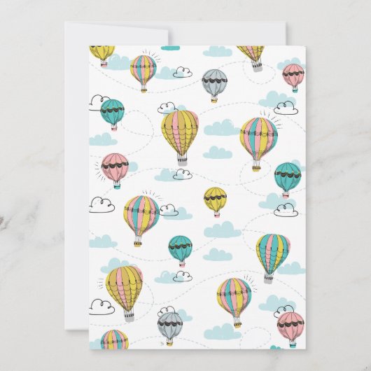 Avontuur Hete Luchtballon Douche Uitnodiging (Achterkant)