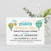 Avontuur Hete Luchtballon Douche Uitnodiging (Staand voorkant)