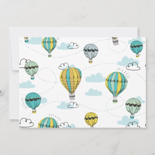 Avontuur Hete Luchtballon Douche Uitnodiging (Achterkant)