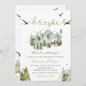 Avontuur Hij of zij Gender Reveal Forest Kaart (Voorkant / Achterkant)