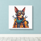 Avontuur Hond Canvas Afdruk (Insitu (Houten vloer))