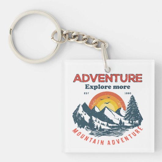 Avontuur Horizon: Retro Berg Expeditie Sleutelhanger (Voorkant)