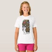 Avontuur Husky Rugzak Kinderen T-shirt (Voorkant volledig)