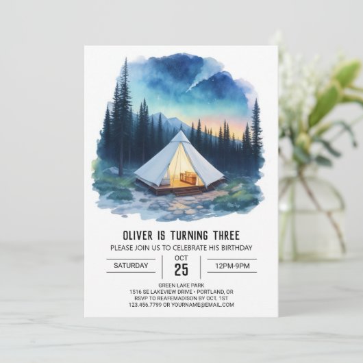 Avontuur in de Bossen Verjaardag Kaart (Staand voorkant)