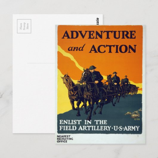  avontuur in de Eerste Wereldoorlog in het actiele Briefkaart (Voorkant / Achterkant)