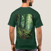 Avontuur in een diep groen bos t-shirt (Achterkant)