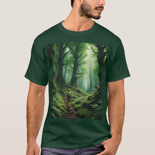 Avontuur in een diep groen bos t-shirt (Voorkant)