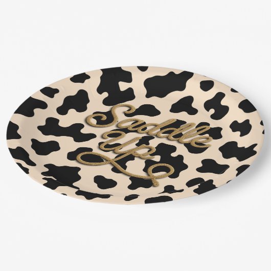 Avontuur in het Wilde Westen Rodeo Verjaardag Papieren Bordje (Gekanteld)