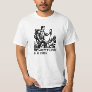 Avontuur in mijn rugzak. wit T-shirt