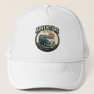 Avontuur is daar – Retro Camper Van Grafisch Trucker Pet