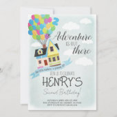 Avontuur is daar verjaardagsuitnodiging kaart (Voorkant)