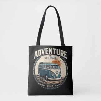 Avontuur is daarbuiten – Retro Camper Van Grafisch Tote Bag