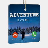 Avontuur is het oproepen van mobiele telefoon sche keramisch ornament (Rechts)