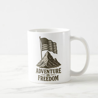 Avontuur is Vrijheid Patriotisch Ontwerp Koffiemok