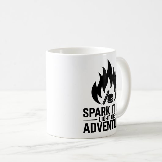 Avontuur Kampvuur Brandhout Vlam Buitenshuis Graph Koffiemok (Voorkant rechts)