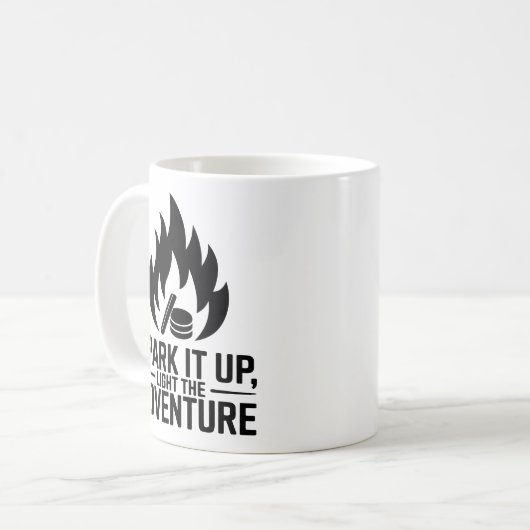 Avontuur Kampvuur Brandhout Vlam Buitenshuis Graph Koffiemok (Voorkant links)