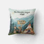 Avontuur Kerst Koppel Pasgetrouwd Personaliseren Kussen (Achterkant)