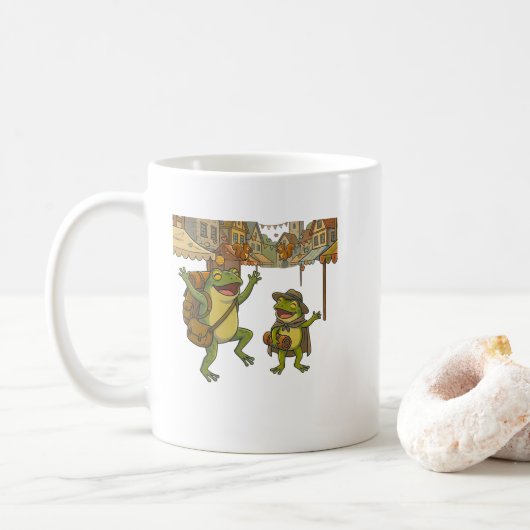 avontuur kikkers kort verhaal koffiemok (Met donut)