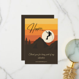 Avontuur klimmen berg zonsondergang dank u kaart