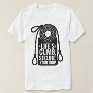 Avontuur Klimmen Quote Bold Rope Typografie T-shirt