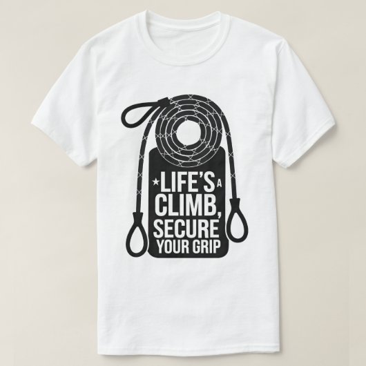 Avontuur Klimmen Quote Bold Rope Typografie T-shirt (Design voorkant)