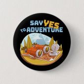 Avontuur, knop van 2¼ inch rond ronde button 5,7 cm (Voorkant)