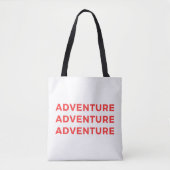 Avontuur Lettertypografie Moderne Kunst Tote Bag (Voorkant)